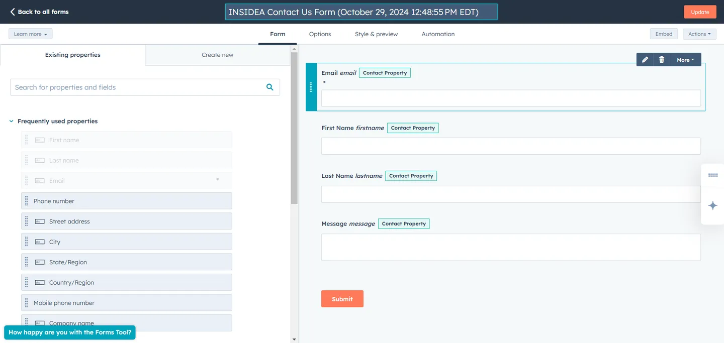 Customize Fields