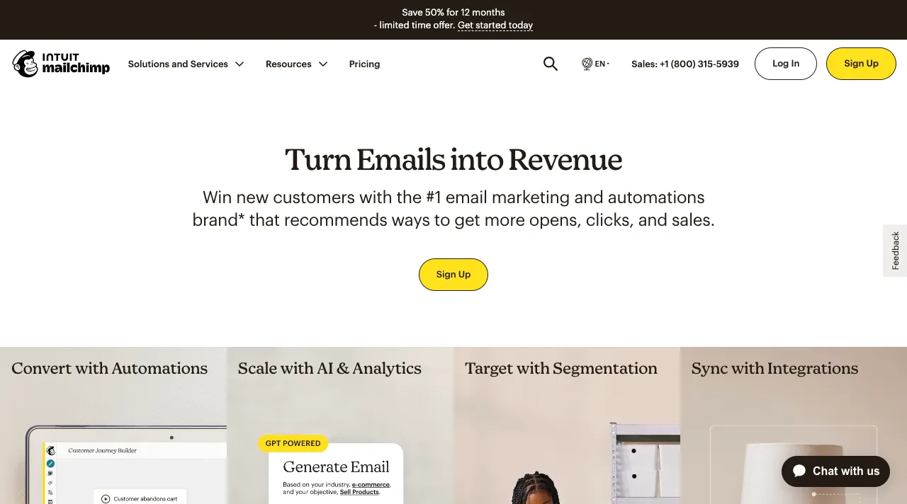 Mailchimp's Website