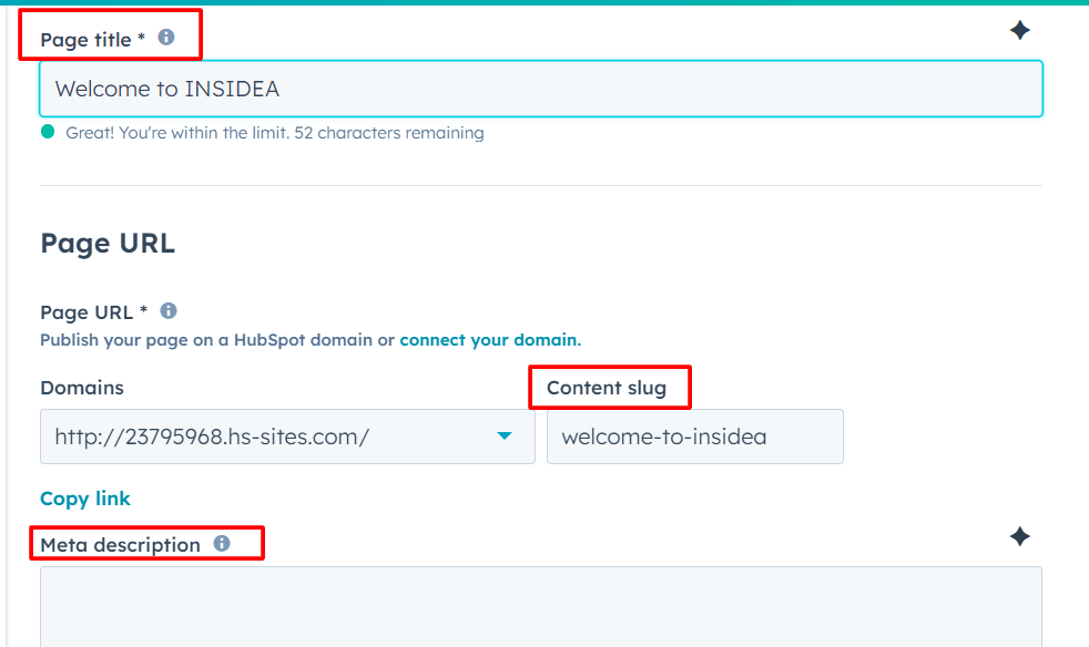 Use HubSpot’s built-in SEO tools