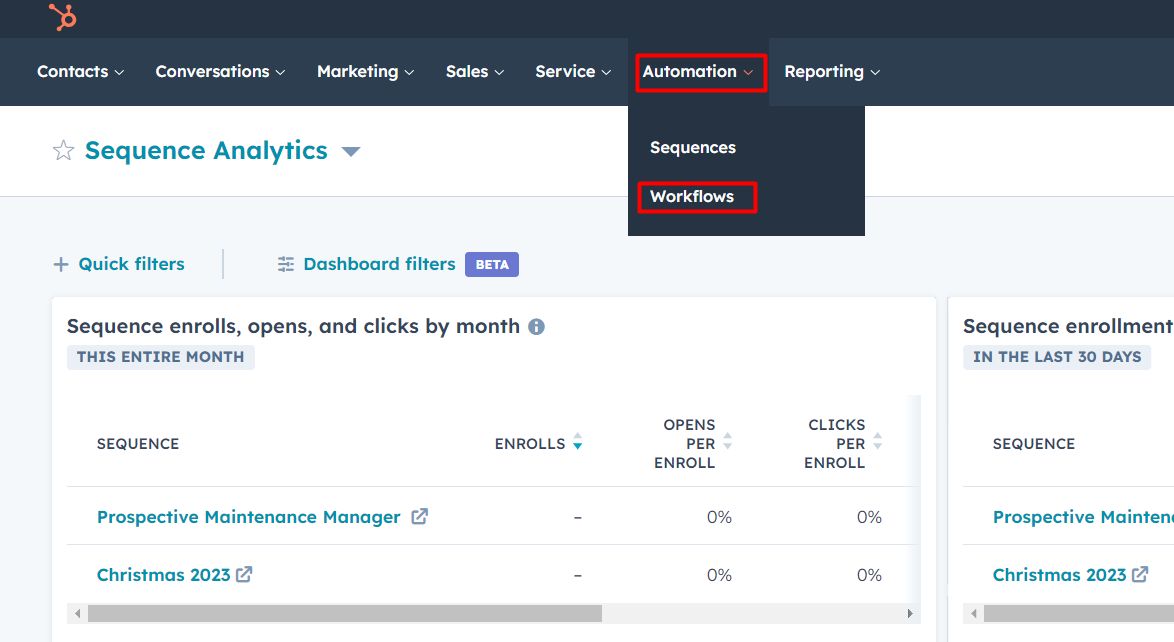 Click on Automation