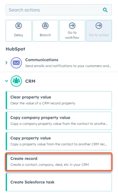 Set Actions to Create Custom Object Records
