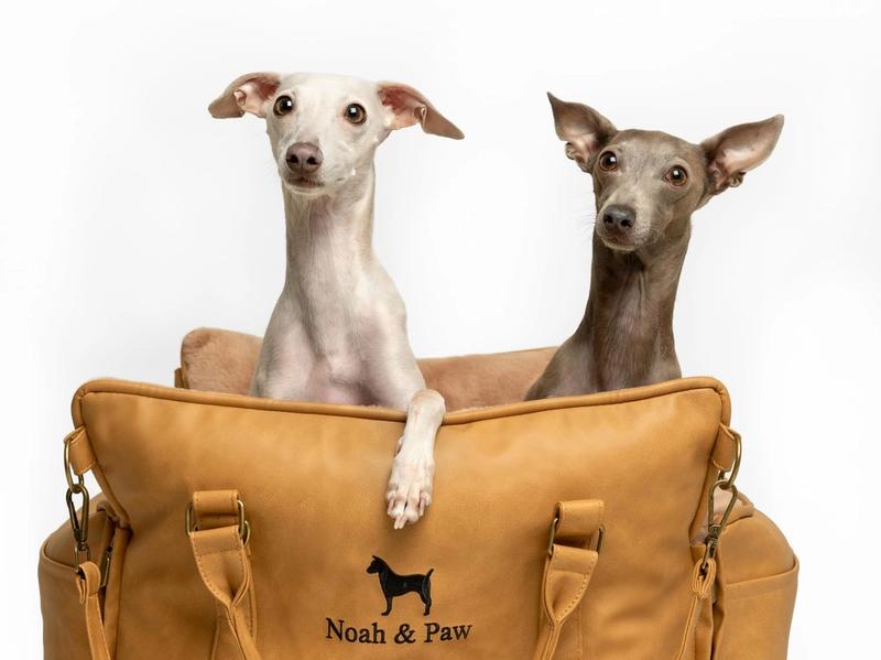 NOAH & PAW Small Dog Car Seat for Small Medium Pets with Harness Clip, 4X Safety Feature, Washable Dog Seat for Car, Orthopedic Foam Wrapped with Plush, Vegan Leather
