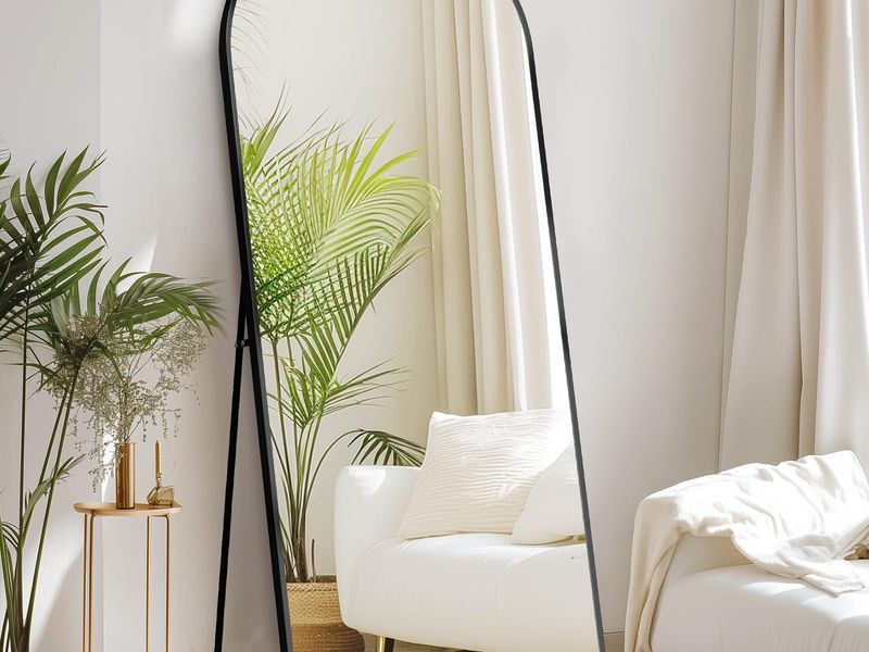 DUMOS 64"x21" Arched Full Length Mirror with Stand