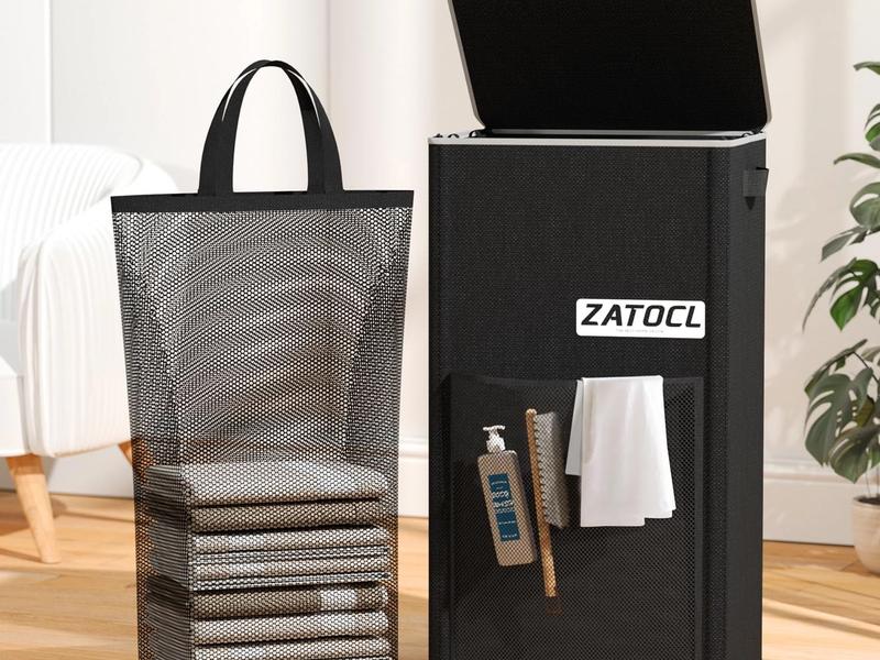 110L Collapsible Laundry Hamper with Lid
