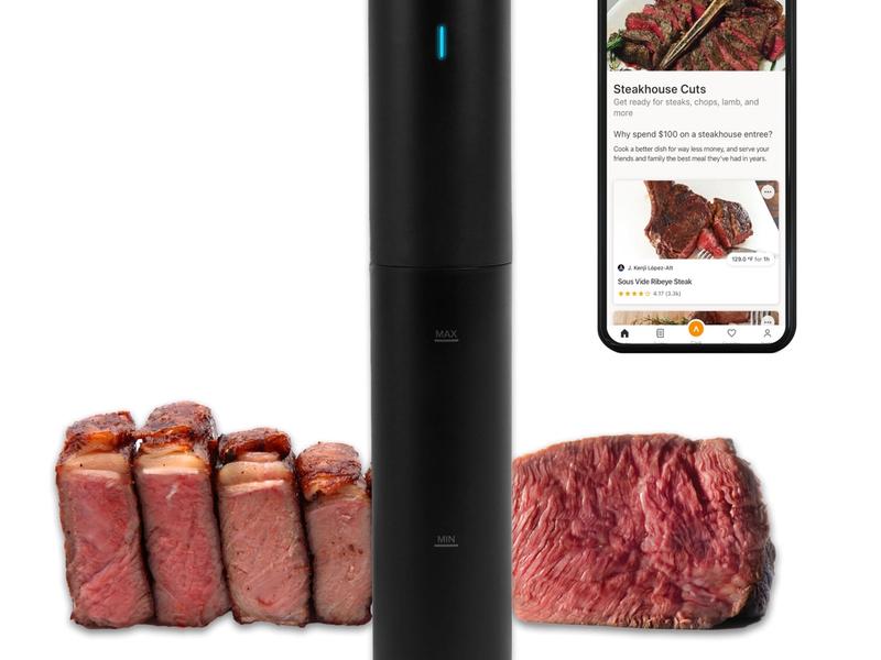 Anova Culinary Sous Vide Precision Cooker Mini, 850 Watts, Black and Orange, App Enabled, 2024 Model