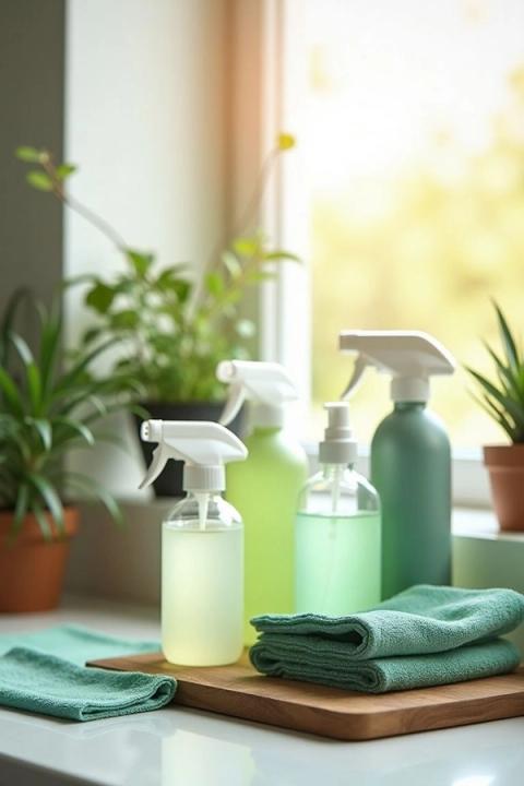 Eco-friendly cleaning products used by Eco Clean Cyprus — safe for home and family