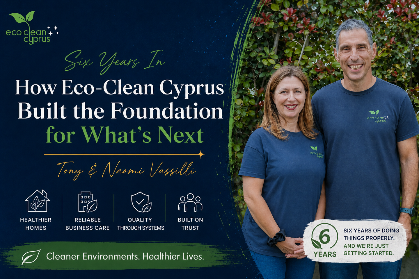 Tony and Naomi Vassilli, founders of EcoClean Cyprus