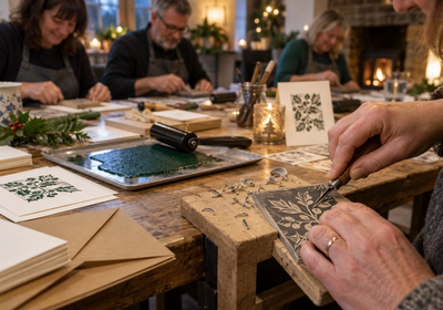 Lino Print Christmas Card Workshop 1 with Emma Taylor Roach