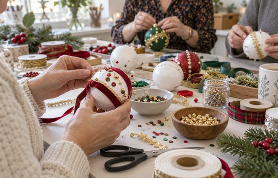 Beaded Christmas Baubles
