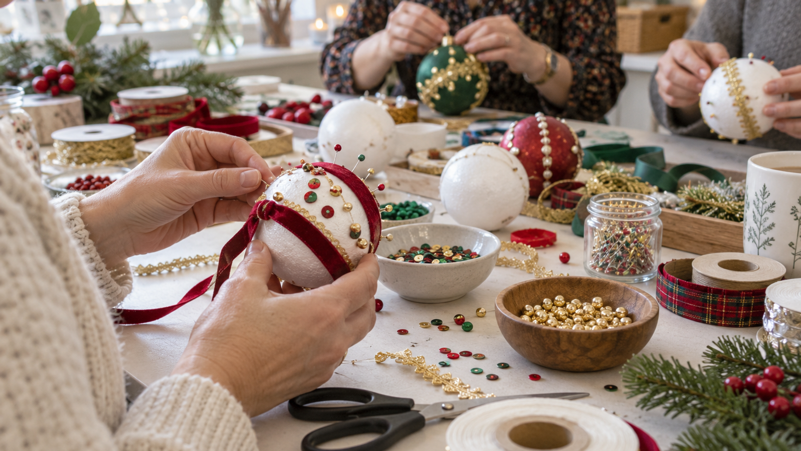 Beaded Christmas Baubles
