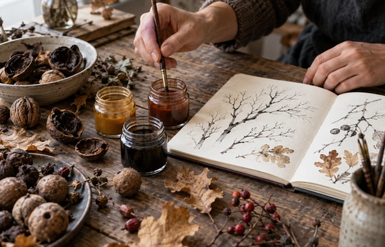 Autumn Colours: Natural Inks and Drawing Trees