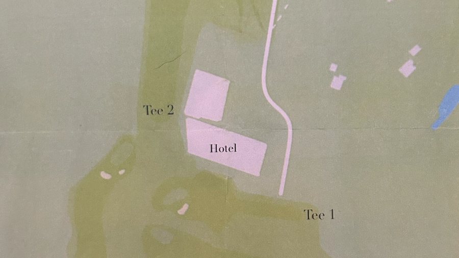 Printed football golf and disc golf course map at Cricklade House Hotel