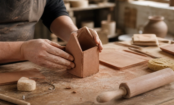 Handbuilt Ceramics: Make a Ceramic House Tealight Holder
