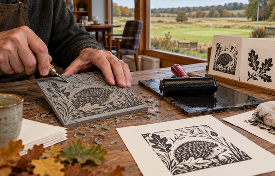 Wild Autumn Lino Printing