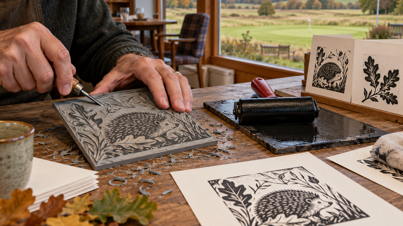 Wild Autumn Lino Printing