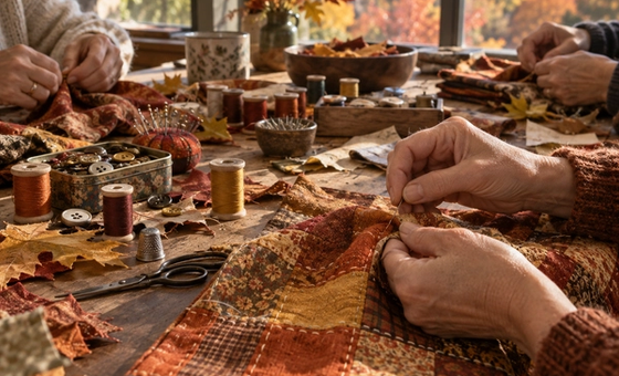 Seasonal Slow Stitch with Peace & Craft: Autumn Leaves
