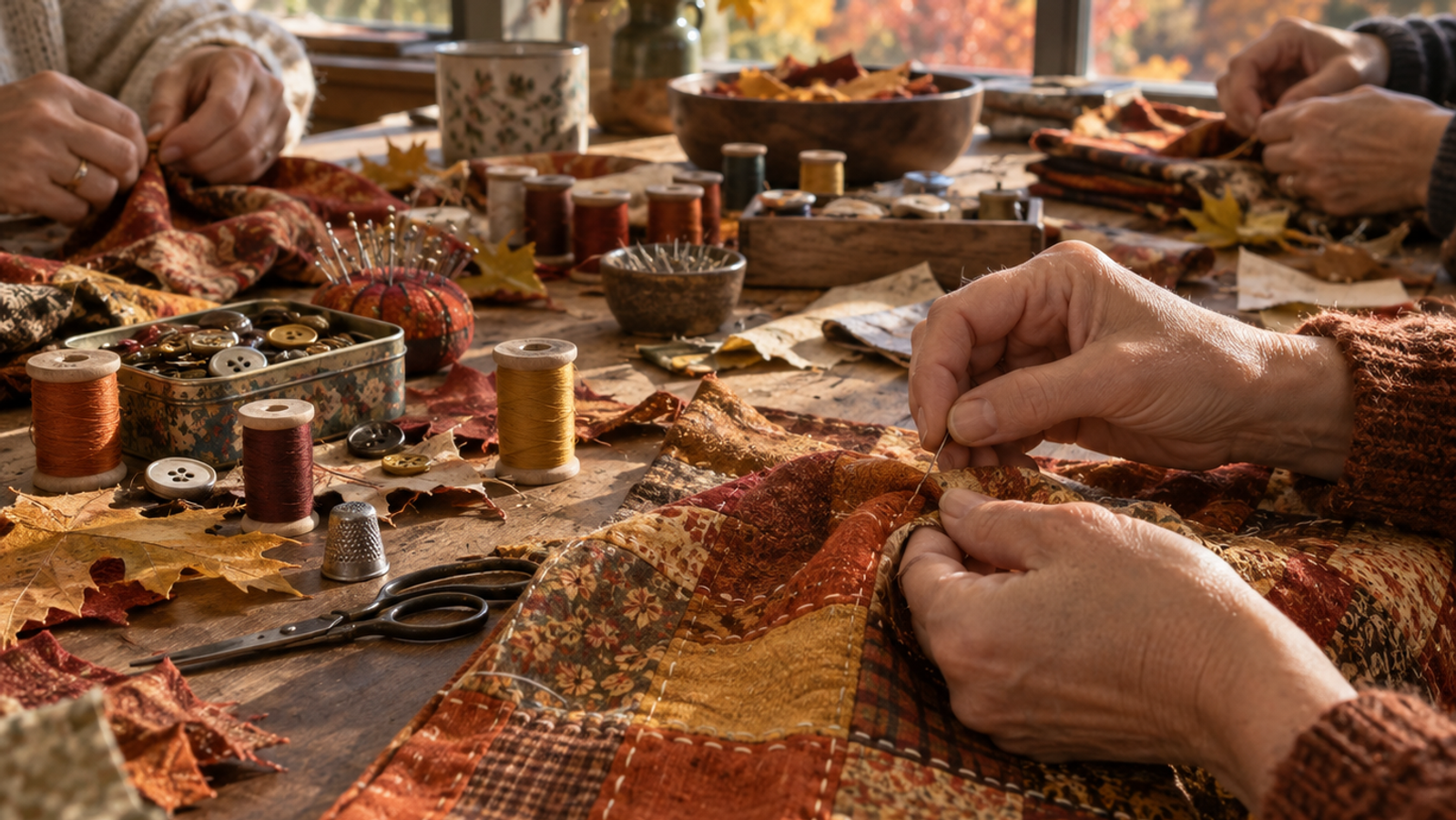 Seasonal Slow Stitch with Peace & Craft: Autumn Leaves