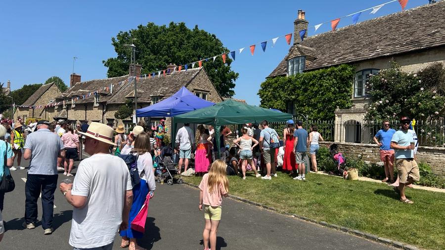 People out enjoying the street fair
