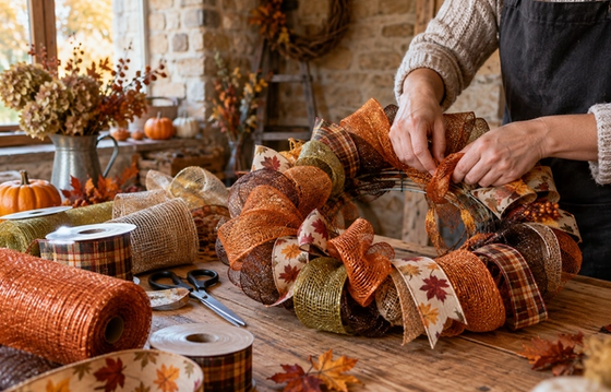 Deco Mesh & Ribbon Seasonal Wreath Workshop - Friday 23rd October 2026 (morning)