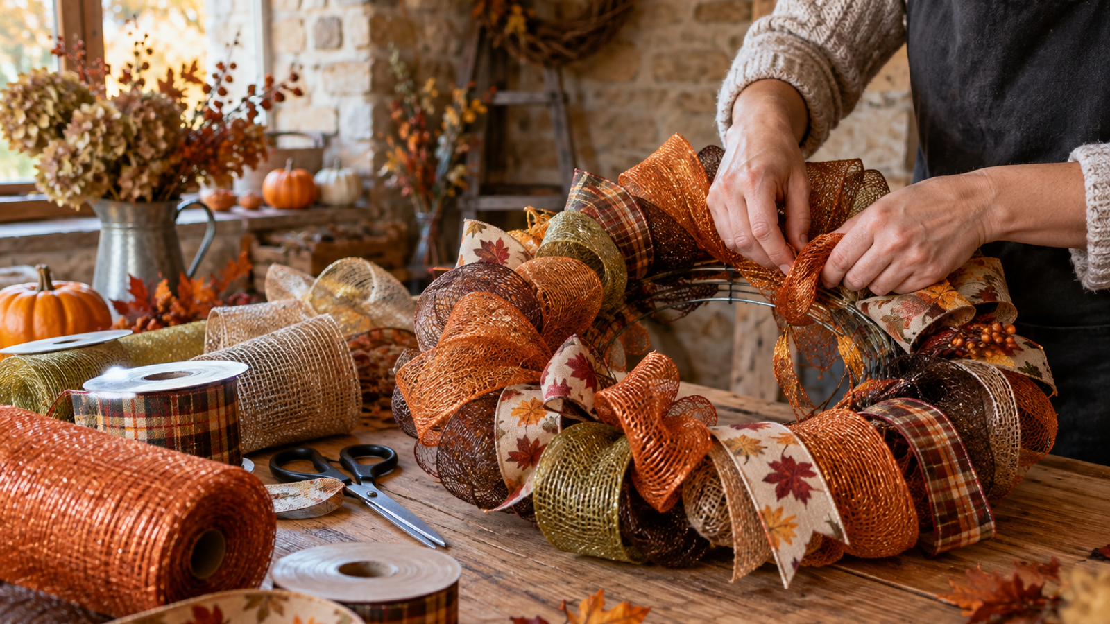 Deco Mesh & Ribbon Seasonal Wreath Workshop - Friday 23rd October 2026 (morning)