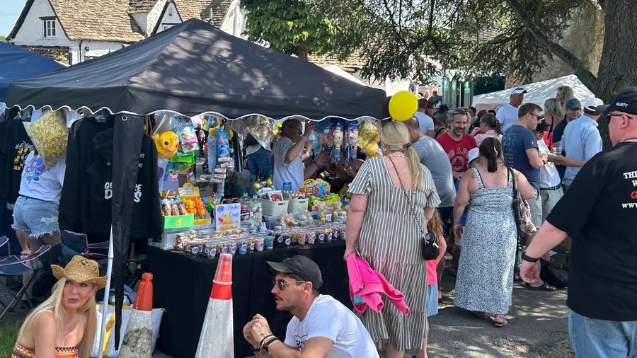 Busy stalls at South Cerney Street Fair
