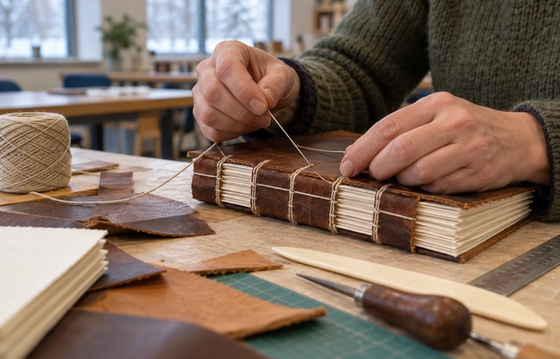 Leather Bookbinding: a long-stitch journal or sketchbook