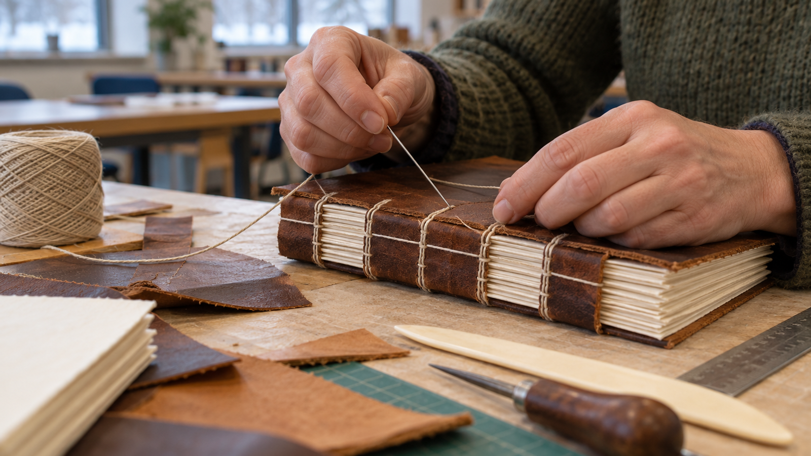 Leather Bookbinding: a long-stitch journal or sketchbook