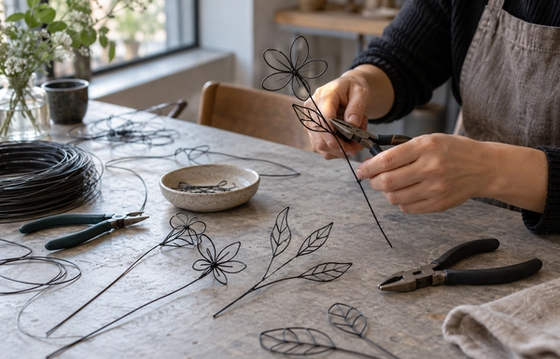 Wire flower and leaf stems with Laura Milne (16+)