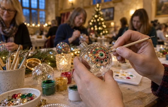 Christmas Bauble Mandala Painting