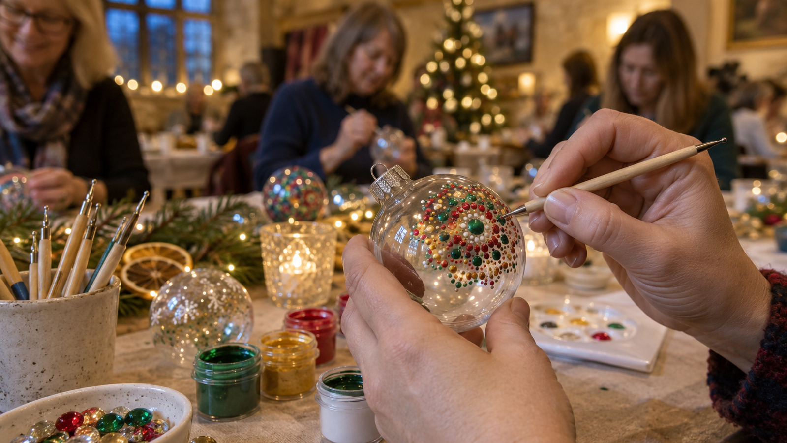 Christmas Bauble Mandala Painting