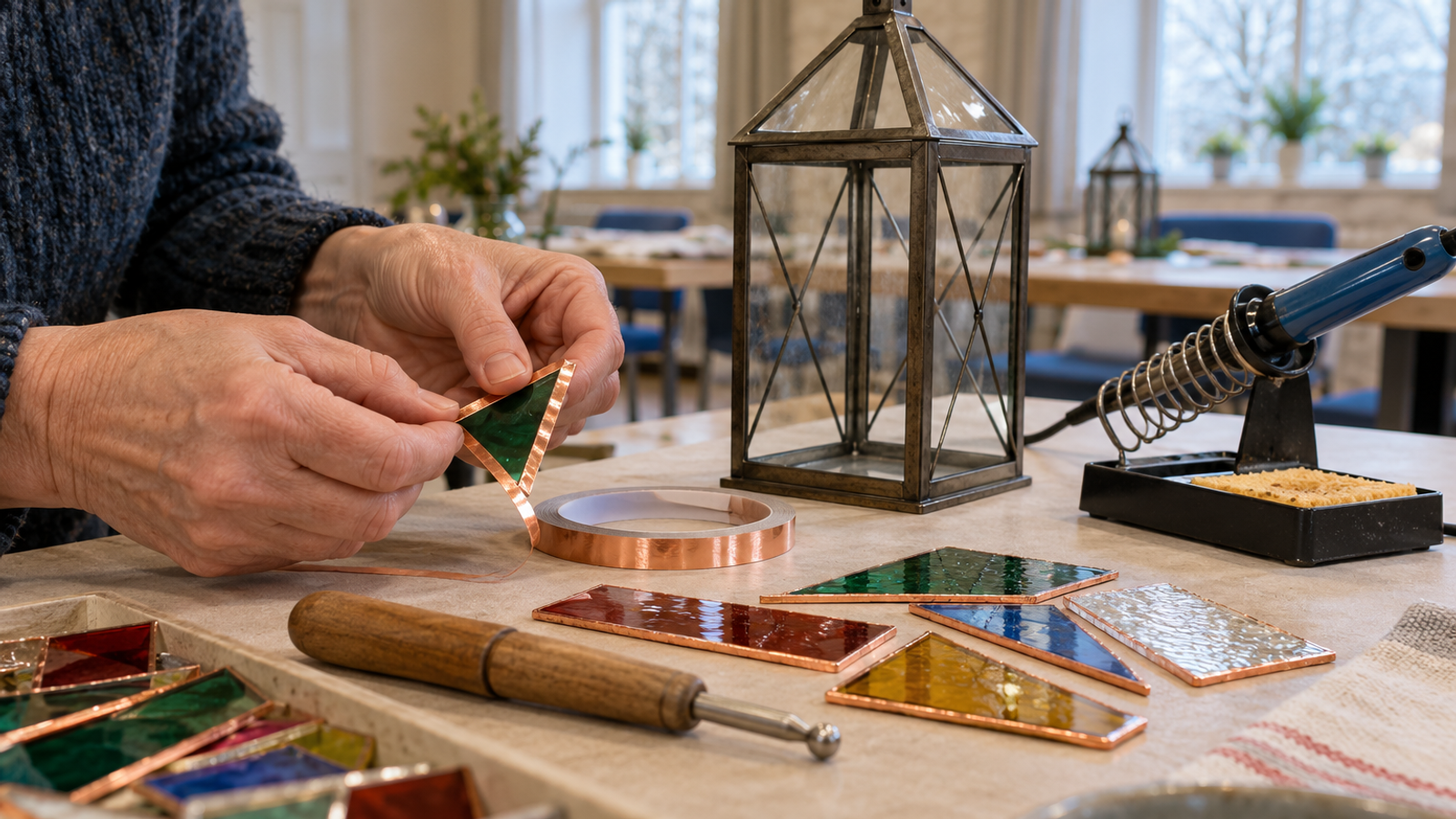 Copper Foil Stained Glass Lantern Workshop