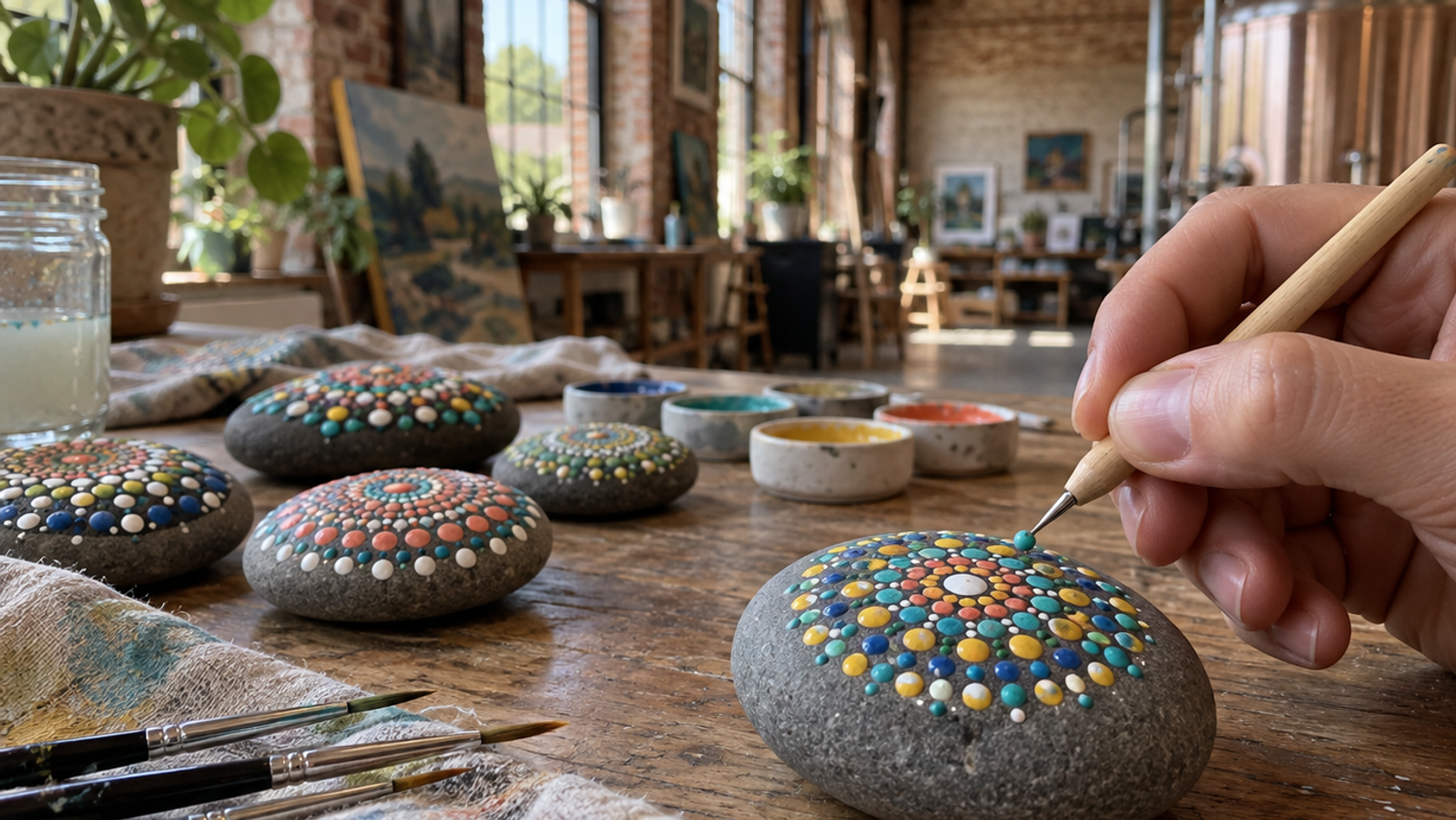 Mandala Stone Painting