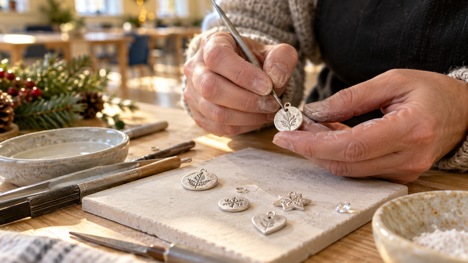 Silver Clay Jewellery Workshop with a Touch of Sparkle