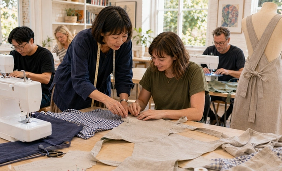 Beginners Sewing Japanese Cross Back Apron Workshop