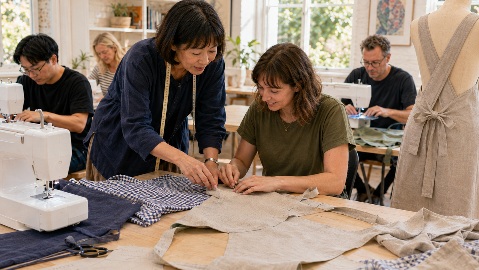 Beginners Sewing Japanese Cross Back Apron Workshop