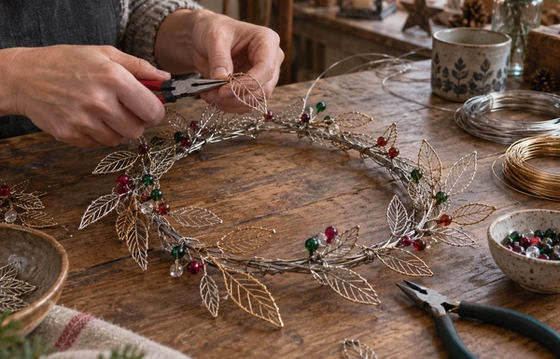 Wire Art Christmas Wreath Workshop at the Craft Barn