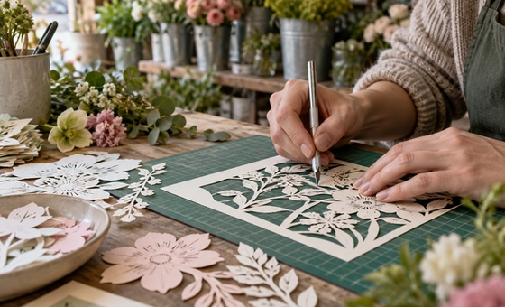 Paper Cutting Workshop at The Flower Man in Winchcombe