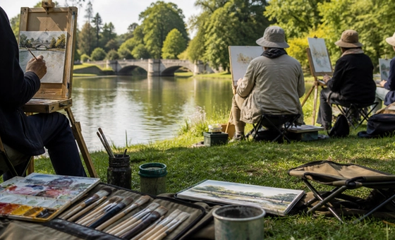 Plein Air Painting & Drawing by Stratford Park Lake