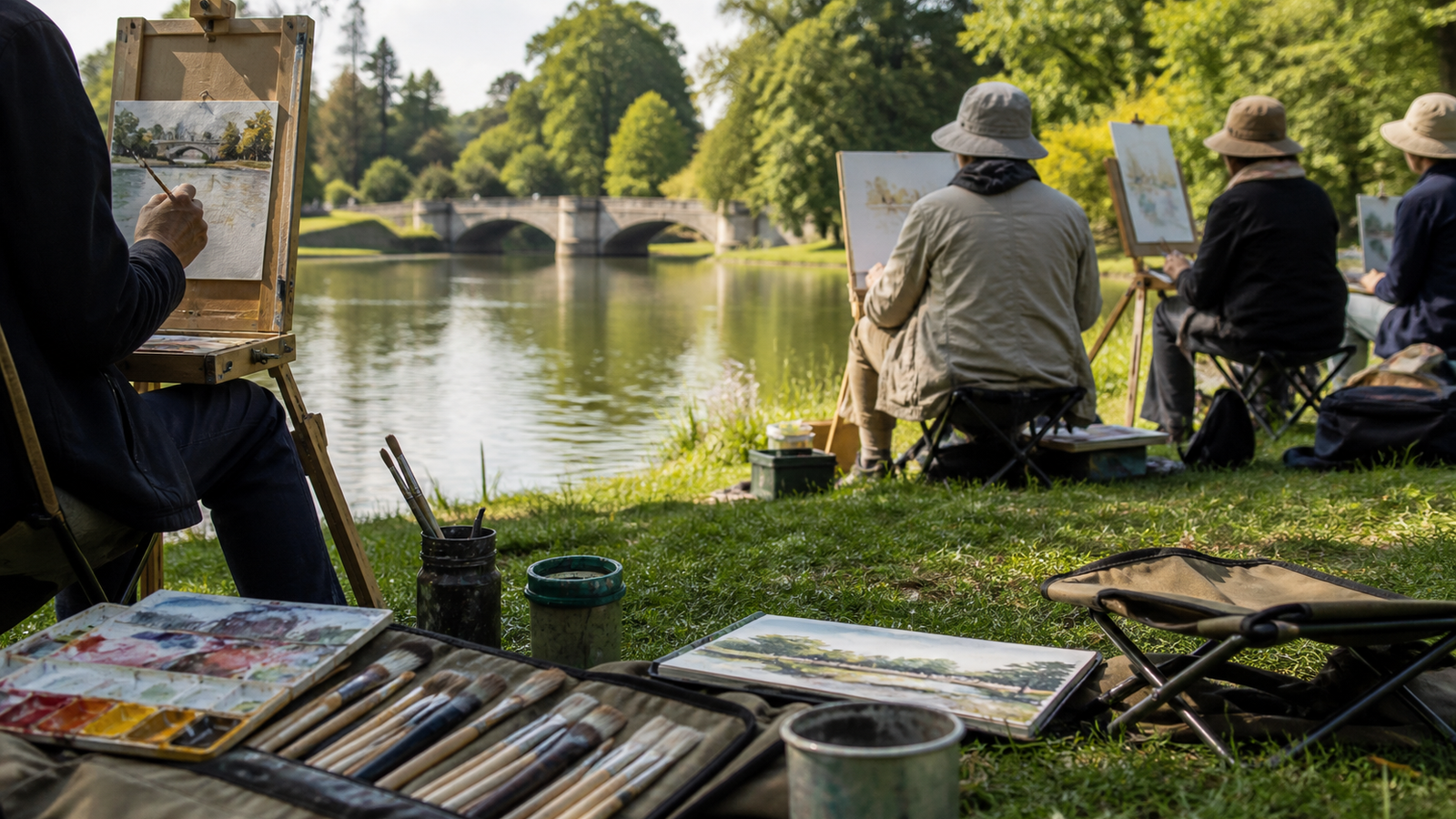 Plein Air Painting & Drawing by Stratford Park Lake