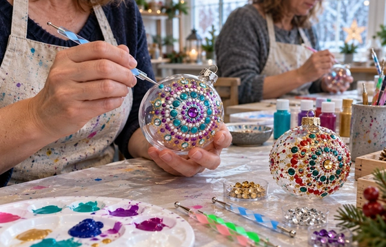Christmas Bauble Mandala Painting (Adults 18+)