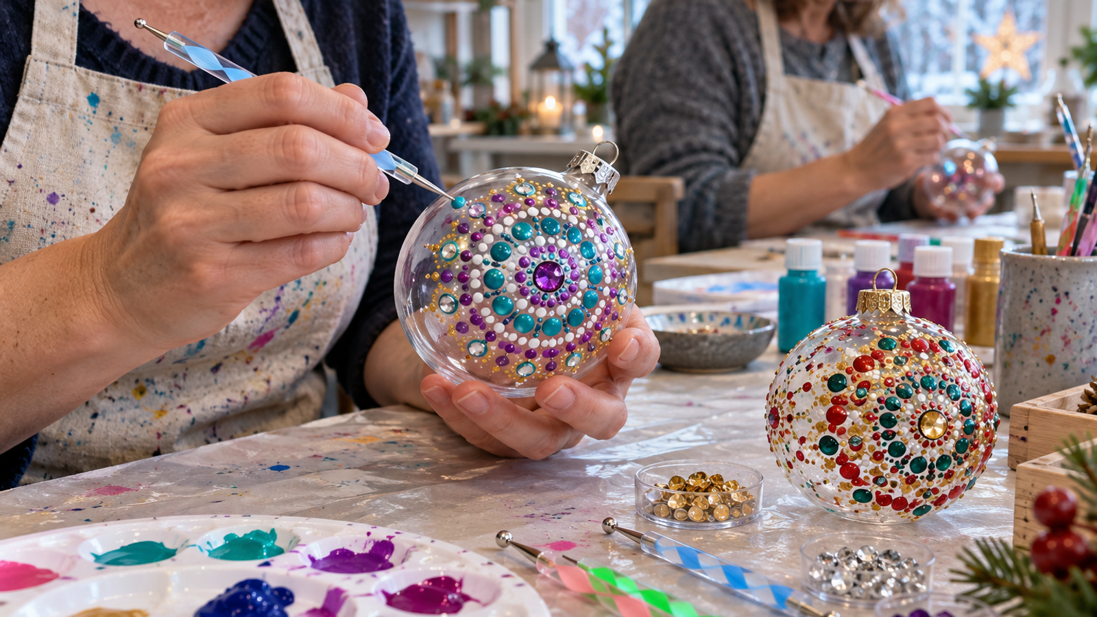 Christmas Bauble Mandala Painting (Adults 18+)
