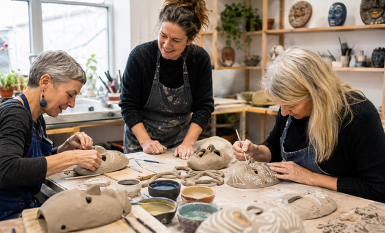 Ceramic Wall Mask with Sgraffito Decoration Workshop