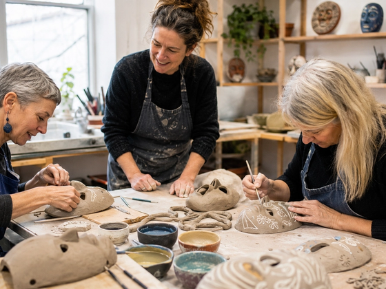 Ceramic Wall Mask with Sgraffito Decoration Workshop