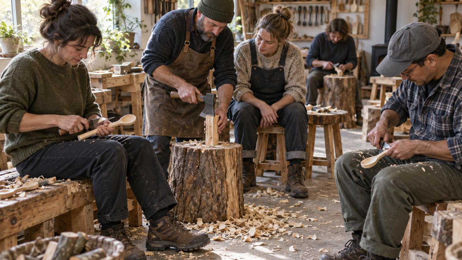 Traditional Wooden Spoon Carving
