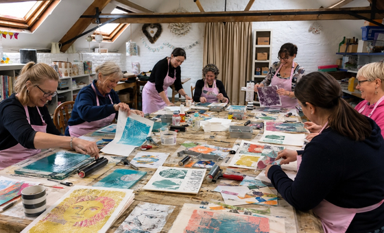 Gel Plate Printing & Collage Workshop, Animals, People & Freestyle Abstract