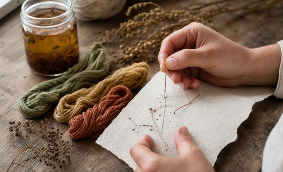 Drawing with Stitch: Natural Dye and Hand Embroidery | a 2-day workshop
