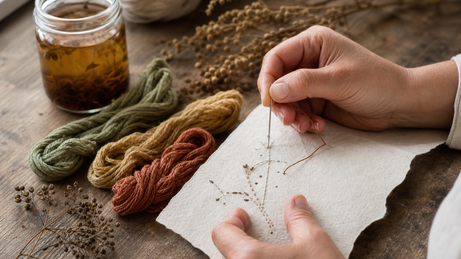 Drawing with Stitch: Natural Dye and Hand Embroidery | a 2-day workshop