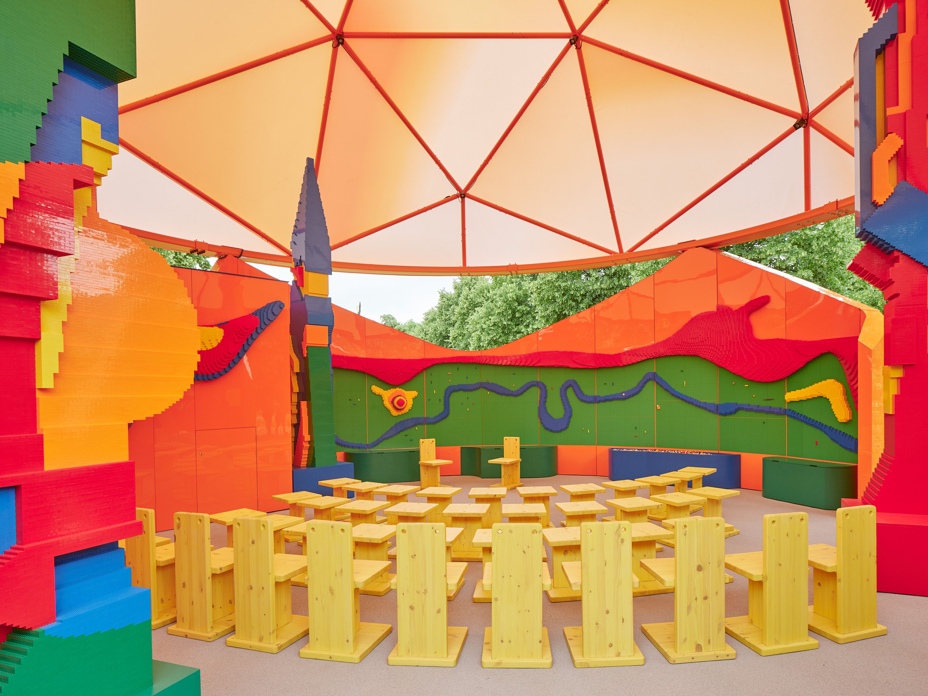 Lego® and Serpentine Play Pavilion designed by Sir Peter Cook