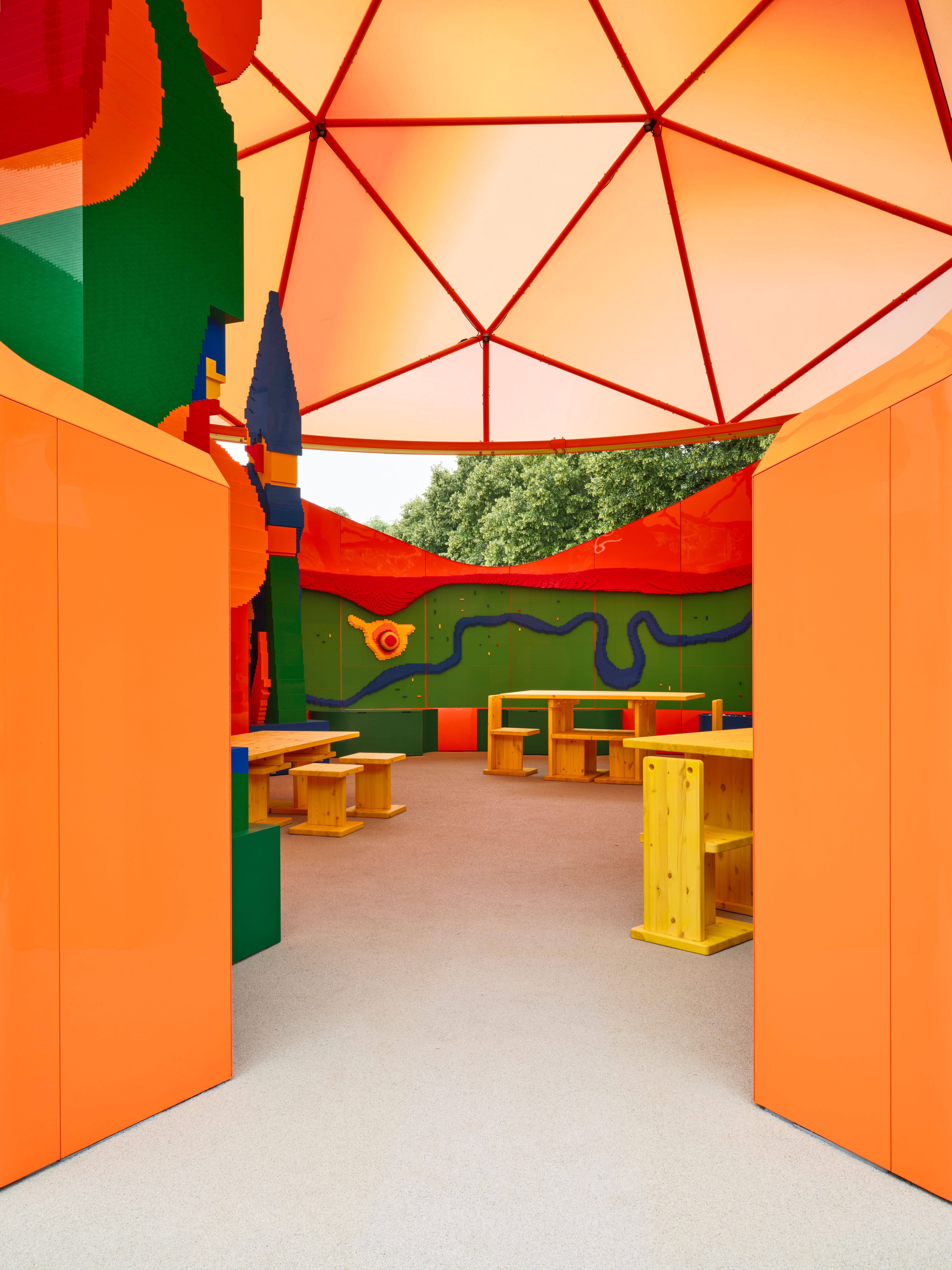 Lego® and Serpentine Play Pavilion designed by Sir Peter Cook