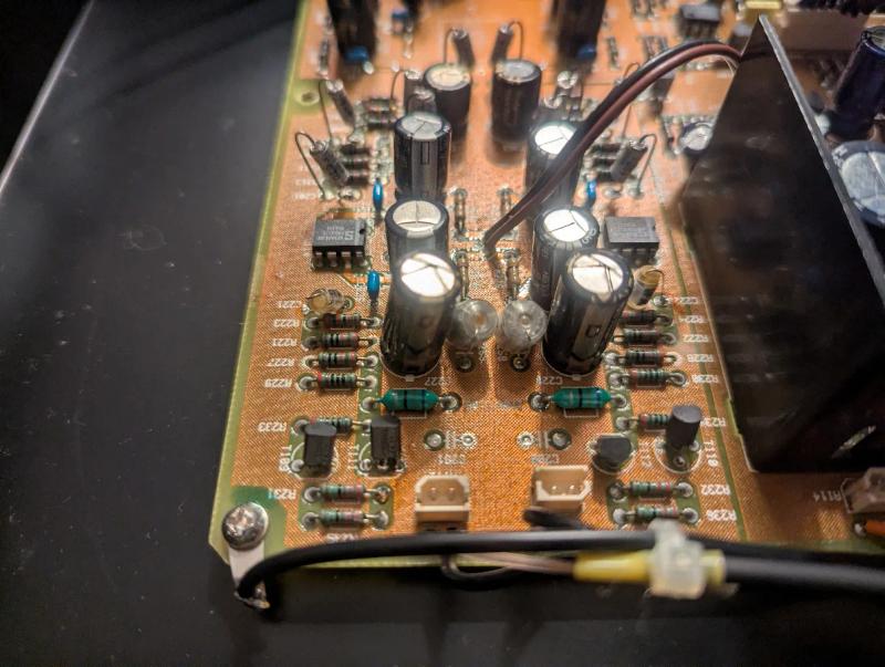 Capacitors on a rotel cd player